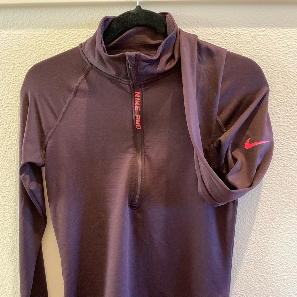 Women’s Small Nike Pro Dark Purple Half-Zip Top